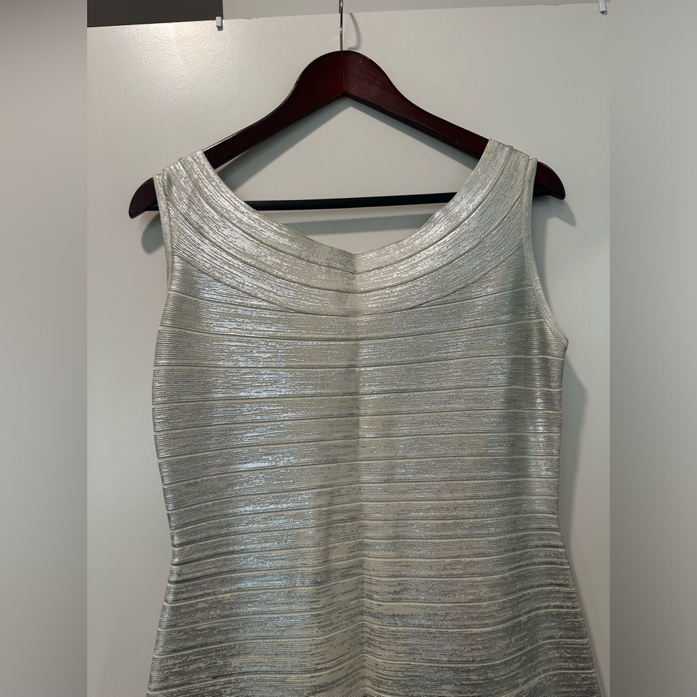 Silver Herve leger gown